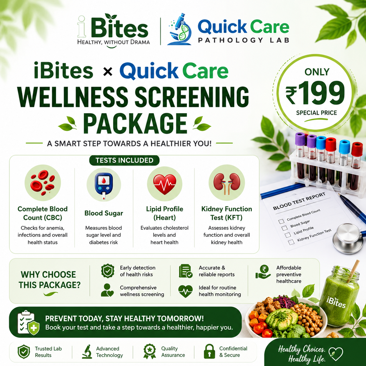 Quick Care iBites Wellness Screening Package